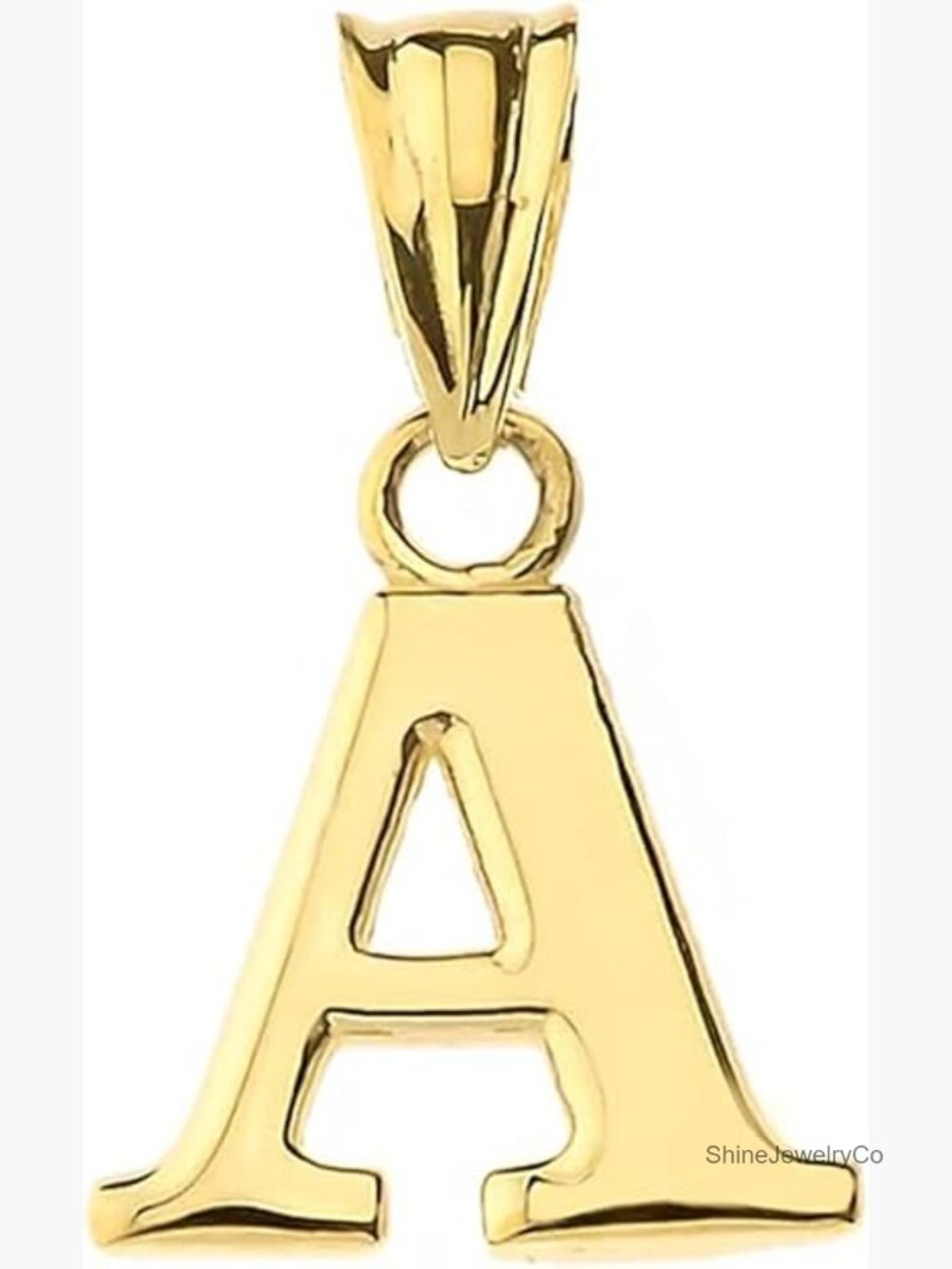 14K Yellow Gold Mini Dangling Initial A-Z Charm Pendant 1/2"